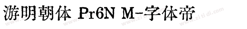 游明朝体 Pr6N M字体转换